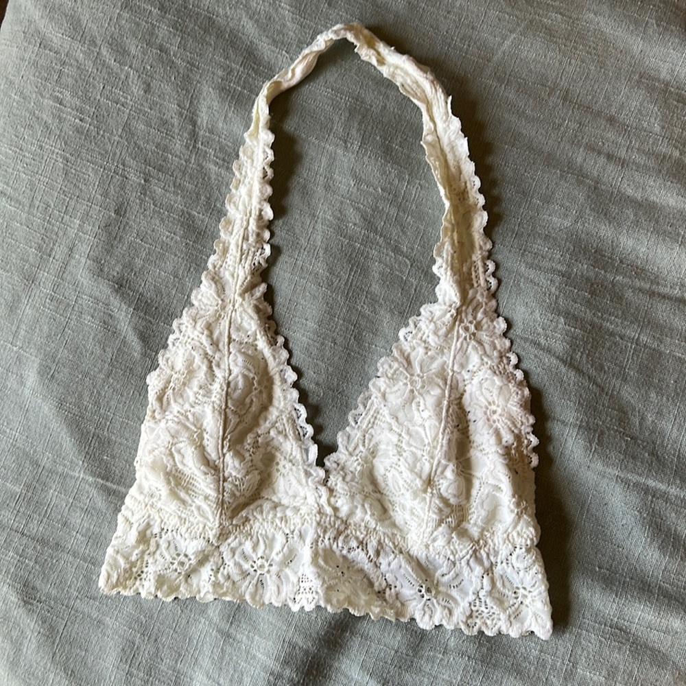 Lace halter top bralette